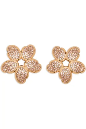 Oscar de la Renta Crystal O Flower earrings