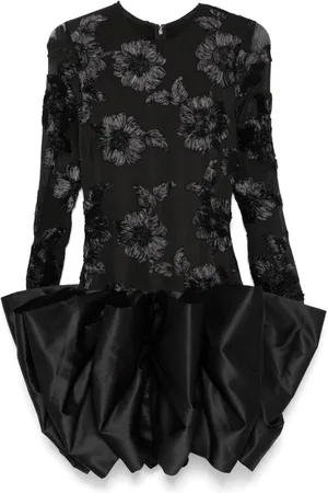 ROTATE Floral-embroidered mini dress