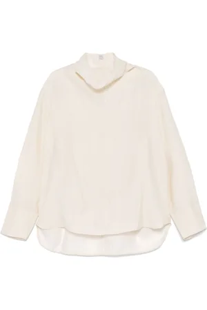 Totême Funnel-neck organza blouse