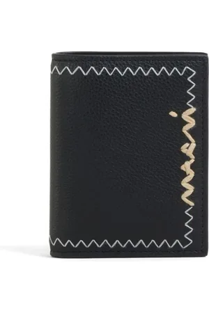Marni Logo-embroidered leather wallet
