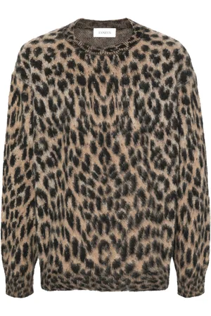 LANEUS Leopard-pattern sweater