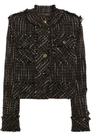 JNBY Crystal embellishment tweed jacket