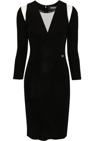 Dsquared2 Logo-plaque mesh-detail dress
