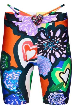 AREA Heart-embellished biker shorts