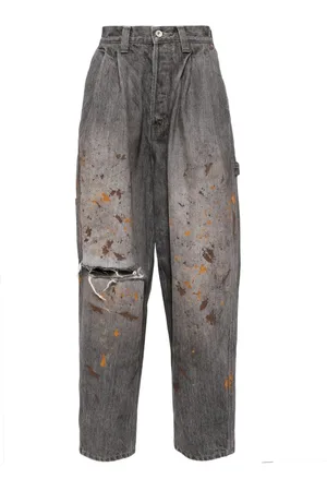 DOUBLET Spray-paint effect tapered jeans