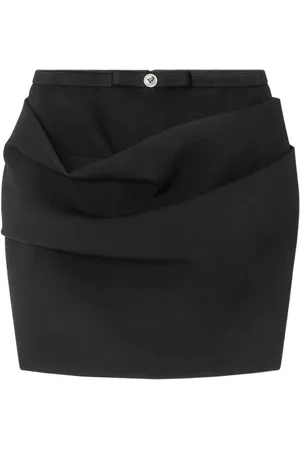 VERSACE Gabardine draped skirt