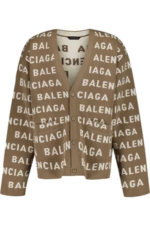 Balenciaga Logo-intarsia V-neck cardigan