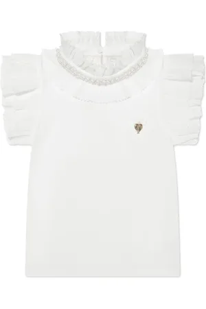 Angels Face Ruffle-detail T-shirt