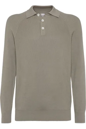 Brunello Cucinelli Ribbed-knit polo shirt