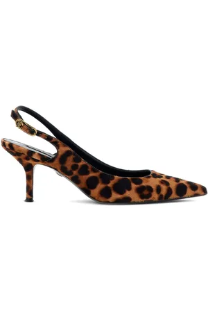 Roberto Cavalli Leopard-print slingback pumps