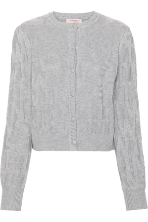Twin-Set Logo-brooch cardigan