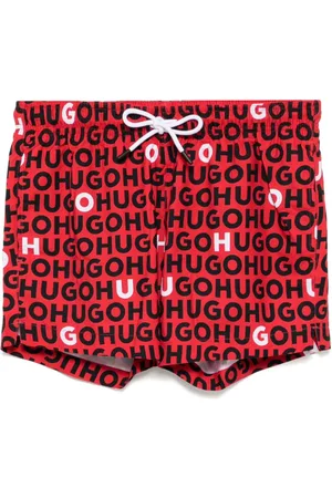HUGO BOSS Logo print swim shorts