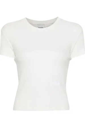 Nanushka Logo-embroidered ribbed T-shirt
