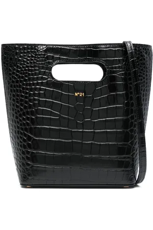 Nº21 Crocodile-embossed tote bag