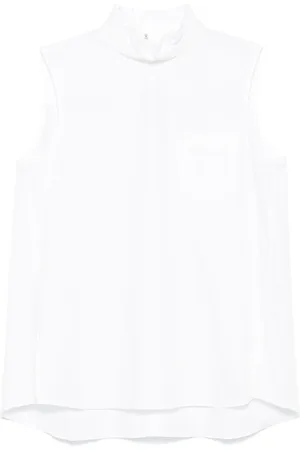 SACAI Rear-button mock-neck blouse