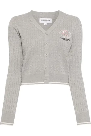 Chocoolate Logo-embroidered cardigan set