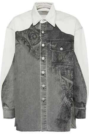 Feng Chen Wang Printed denim jacket