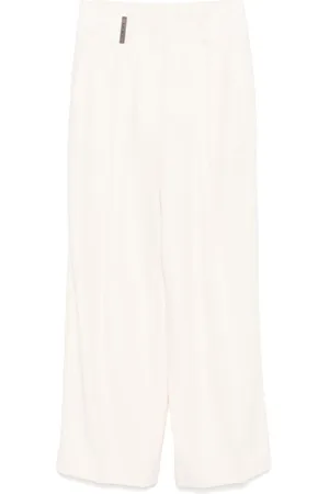PESERICO SIGN Pleated straight-leg trousers