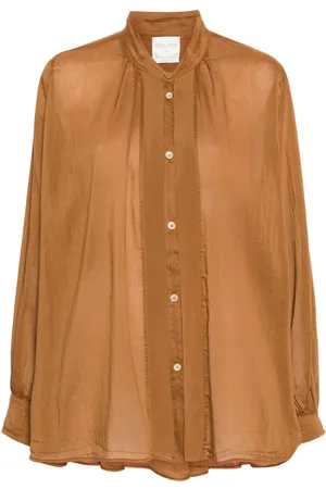 FORTE FORTE Pleated semi-sheer shirt
