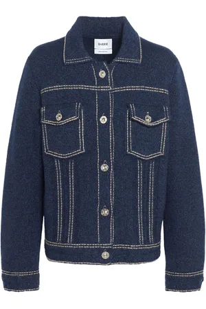 Barrie Contrast-stitching denim-effect jacket