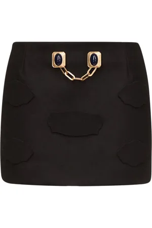 AREA Gemstone button mini skirt