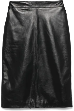 Manokhi Leather midi skirt