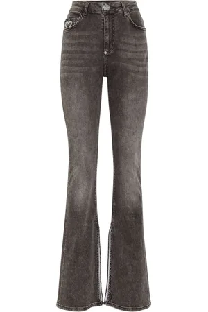 Philipp Plein Heart-appliqué flared jeans