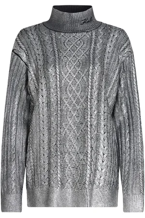 Karl Lagerfeld Metallic cable-knit jumper