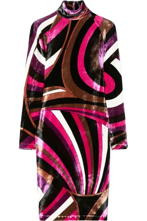 Puccini Iride-print velvet mini dress