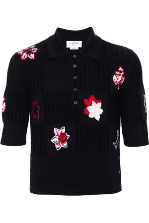Thom Browne Intarsia-knit polo shirt