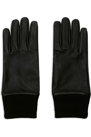 Burberry Ribbed-trim leather gloves
