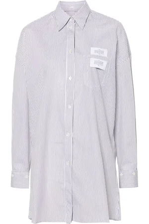 Rokh Logo-patch striped shirt