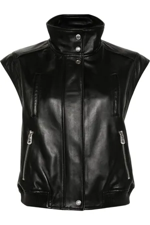 Pinko Leather biker gilet