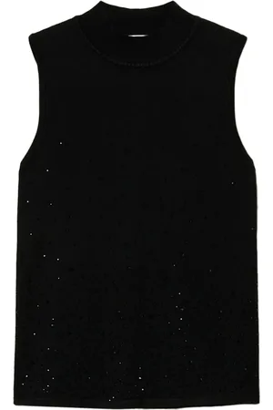Twin-Set Crystal-embellished knitted top