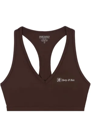 Sporty & Rich Runner Script V-neck sports bra