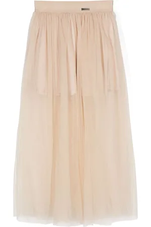 MONNALISA Logo-plaque tulle skirt