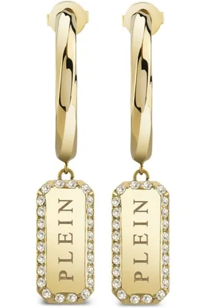 Philipp Plein Crystal Tag earrings