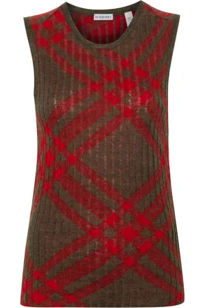 Burberry Check Wool Blend Tank Top