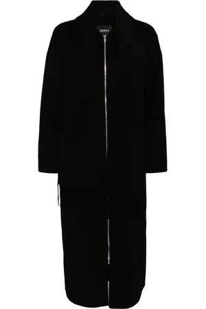 GOEN.J Detachable-muffler zip-up coat