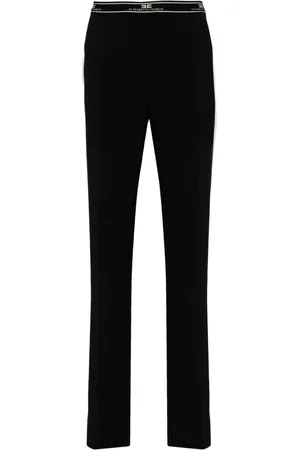 Elisabetta Franchi Side-band crepe straight trousers