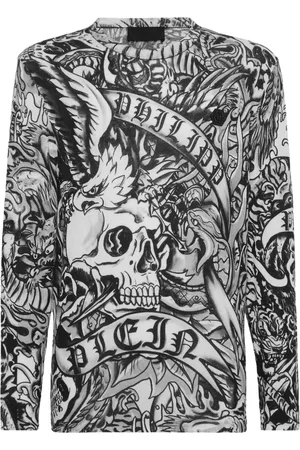 Philipp Plein Tattoo-print cashmere sweatshirt