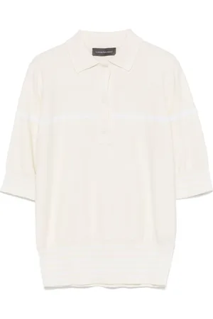LORENA ANTONIAZZI Purl-knit polo top