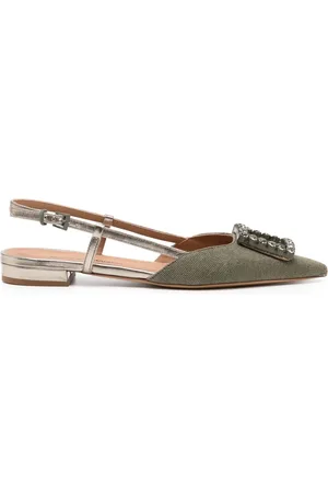 Madison.Maison Khaki/Gold Sling Back Flat