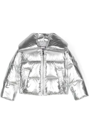 MONNALISA Metallic padded hooded jacket