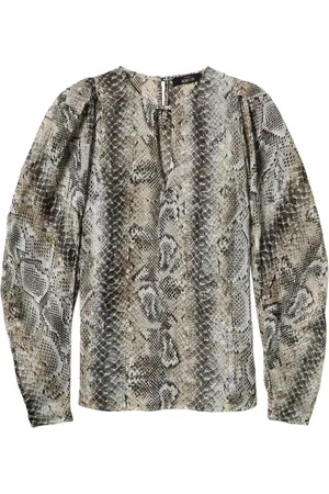 Twin-Set Snakeskin-print chiffon-crepe blouse