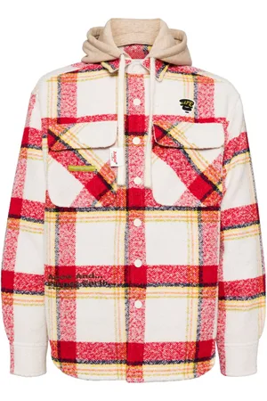 A Bathing Ape Check-pattern hooded jacket