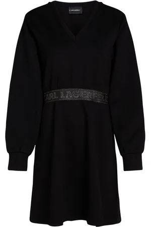 Karl Lagerfeld Glitter logo-tape dress