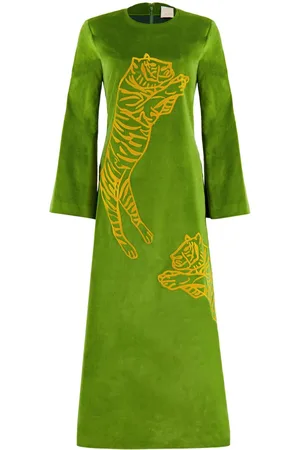 Paula Embroidered velvet dress