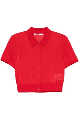 Alexander Wang Logo-embroidered polo cardigan