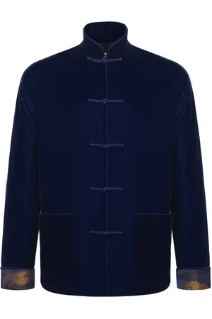 SHANGHAI TANG Velvet dragon-jacquard silk-lining jacket